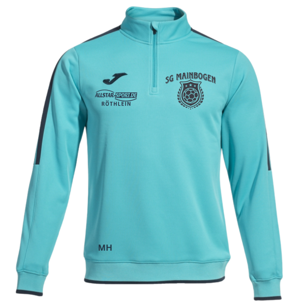 Sweat Zip Türkis mit Logo und Initialen