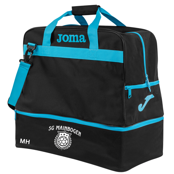 Sporttasche Bicolor 63,2 L mit Schuhfach und Logo Initialen