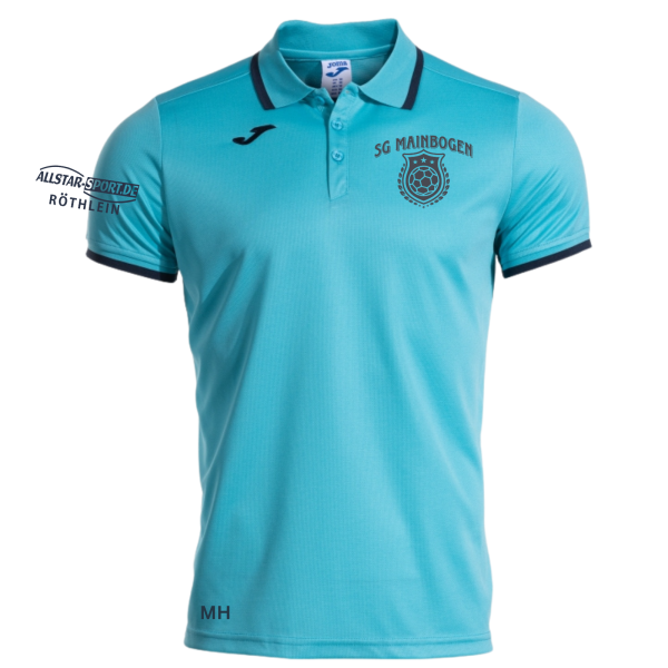 Poloshirt Türkis mit Logo und Initialen